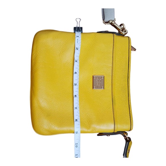 Lauren Ralph Lauren Yellow Leather Crossbody Purse Bag - Picture 14 of 16